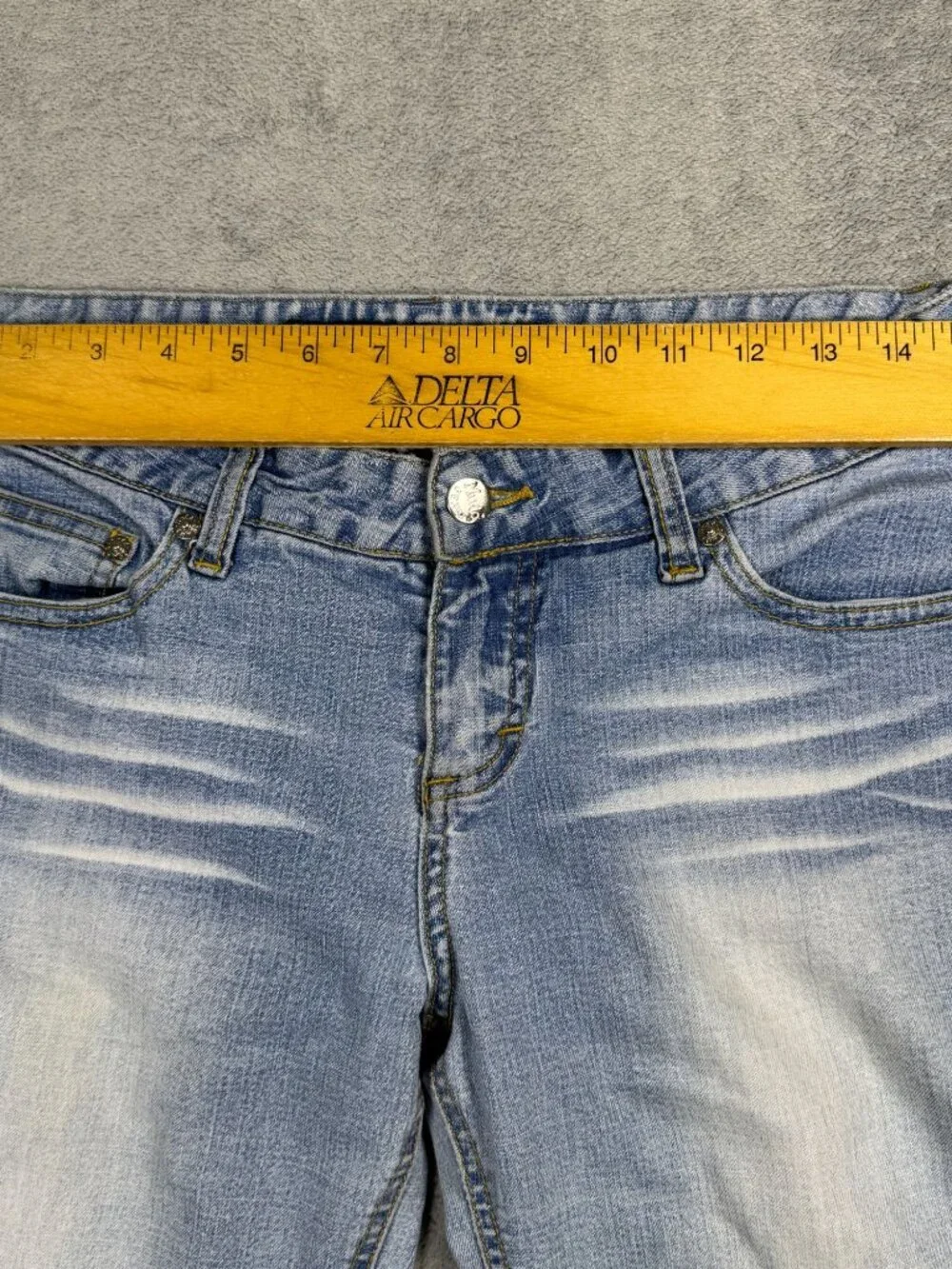 Y2k 2000s Mudd Light Wash Low Rise Bootcut Jeans Womens 9 Stretch Vintage Grunge